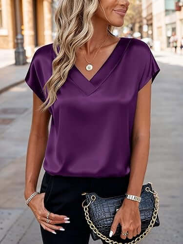 Women's Business V-Neck Casual Pullover Top