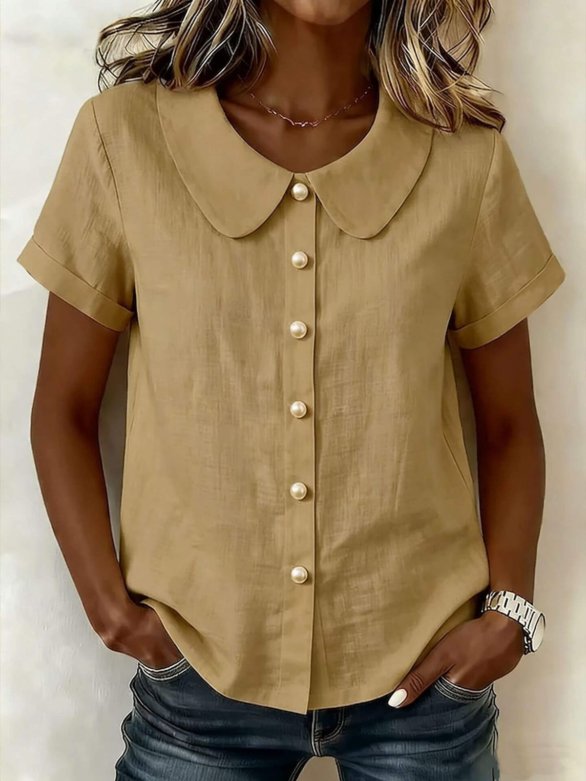 Women's Casual Loose Cotton-Linen Shirt
