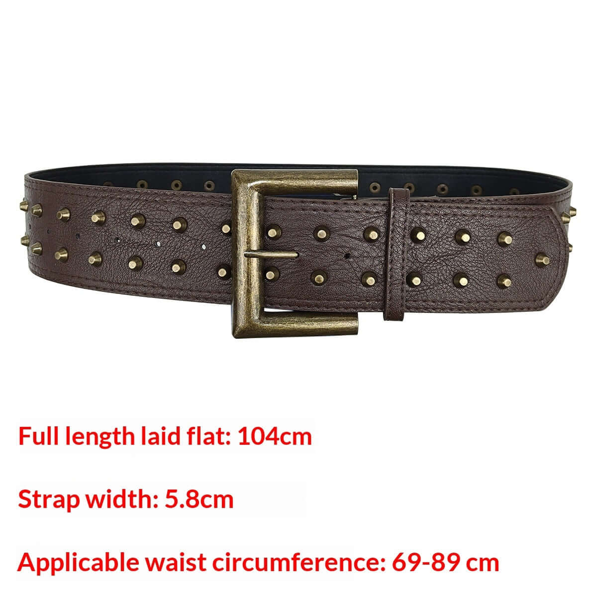 Women's Retro Punk Style Leather Belt with Rivet Decorations