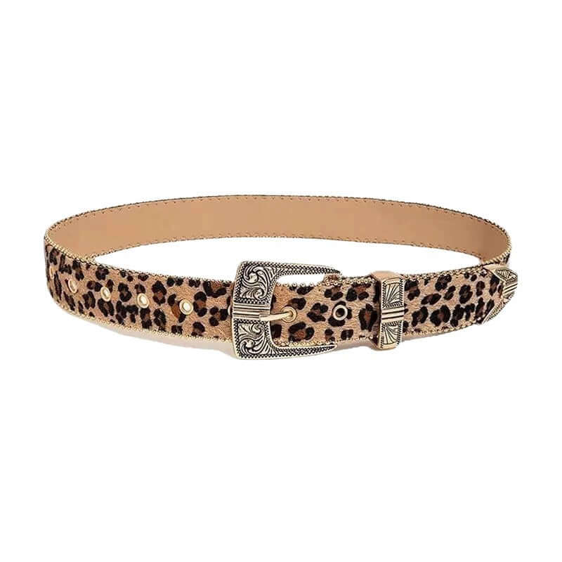 Cinturón de cintura versátil atrevido con estampado de leopardo para mujer