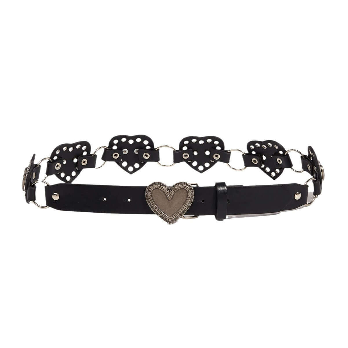 Street-style Hollowed-out Circular Leather Belt