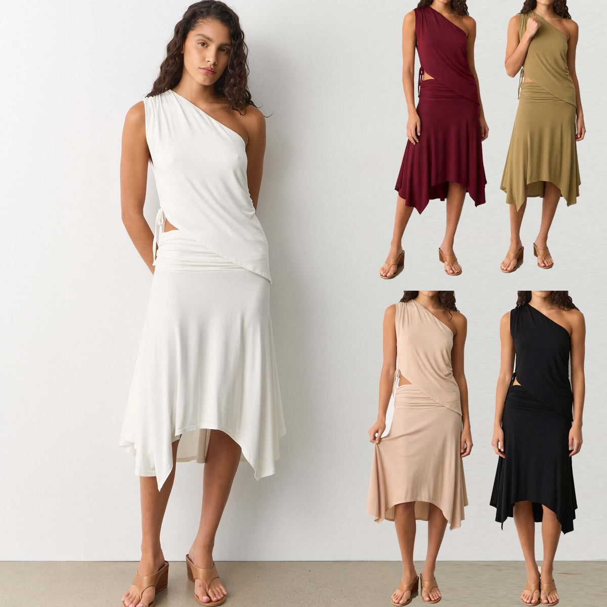 Conjunto de dos piezas de verano para mujer con encaje calado y cordones