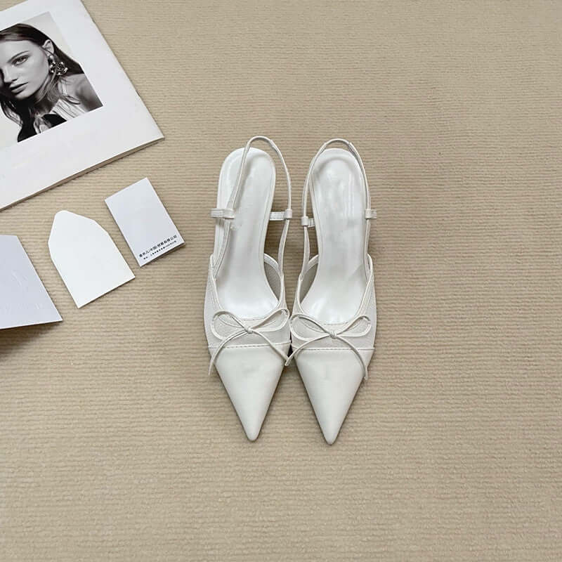 Tacones de aguja para mujer con lazo