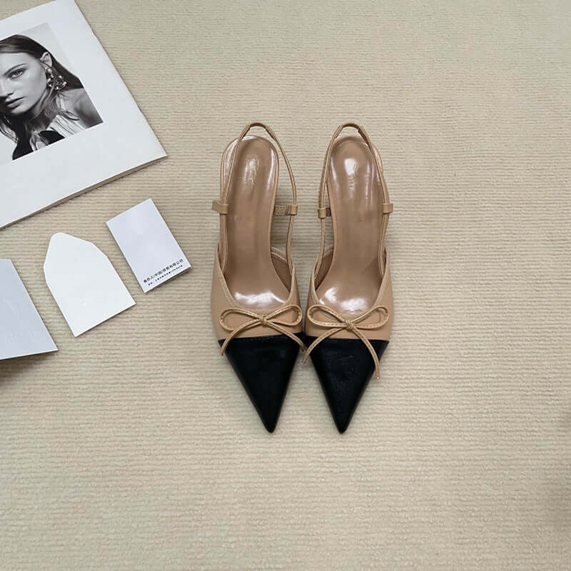 Tacones de aguja para mujer con lazo