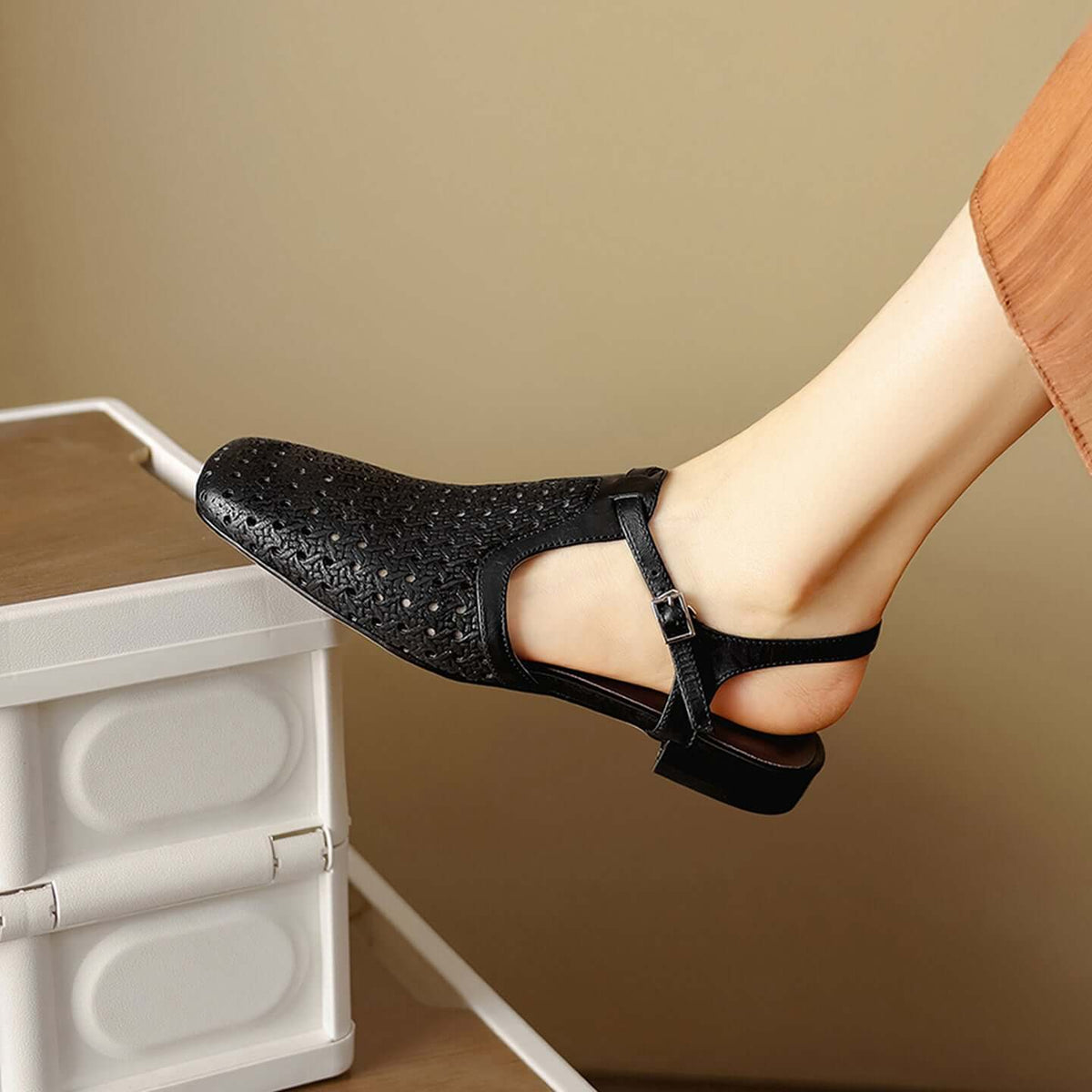 Sandalias de tacón T-strap para mujer