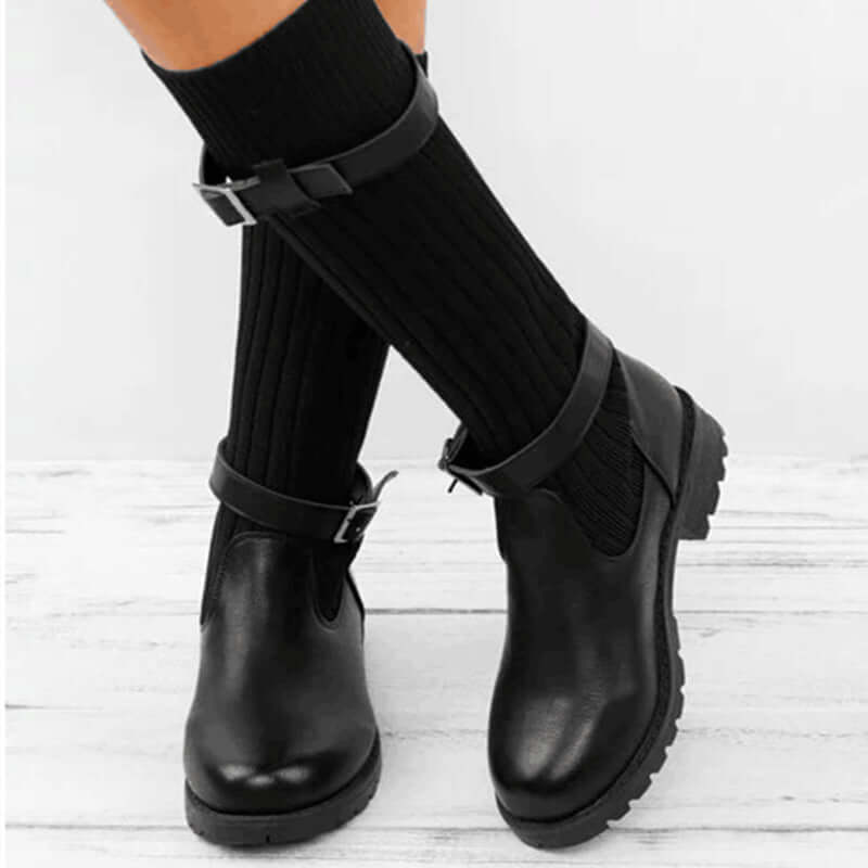European and American Medium tube wool boots