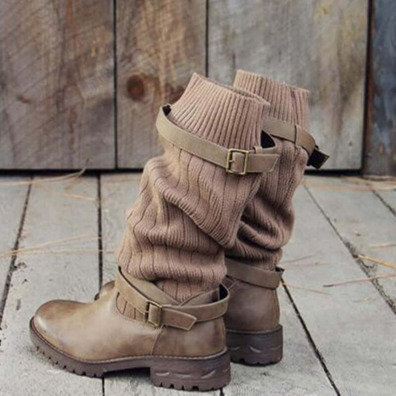 European and American Medium tube wool boots