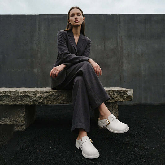 Ladies Block Heel Backless Shoes — Comfortable Stylish Everyday Footwear