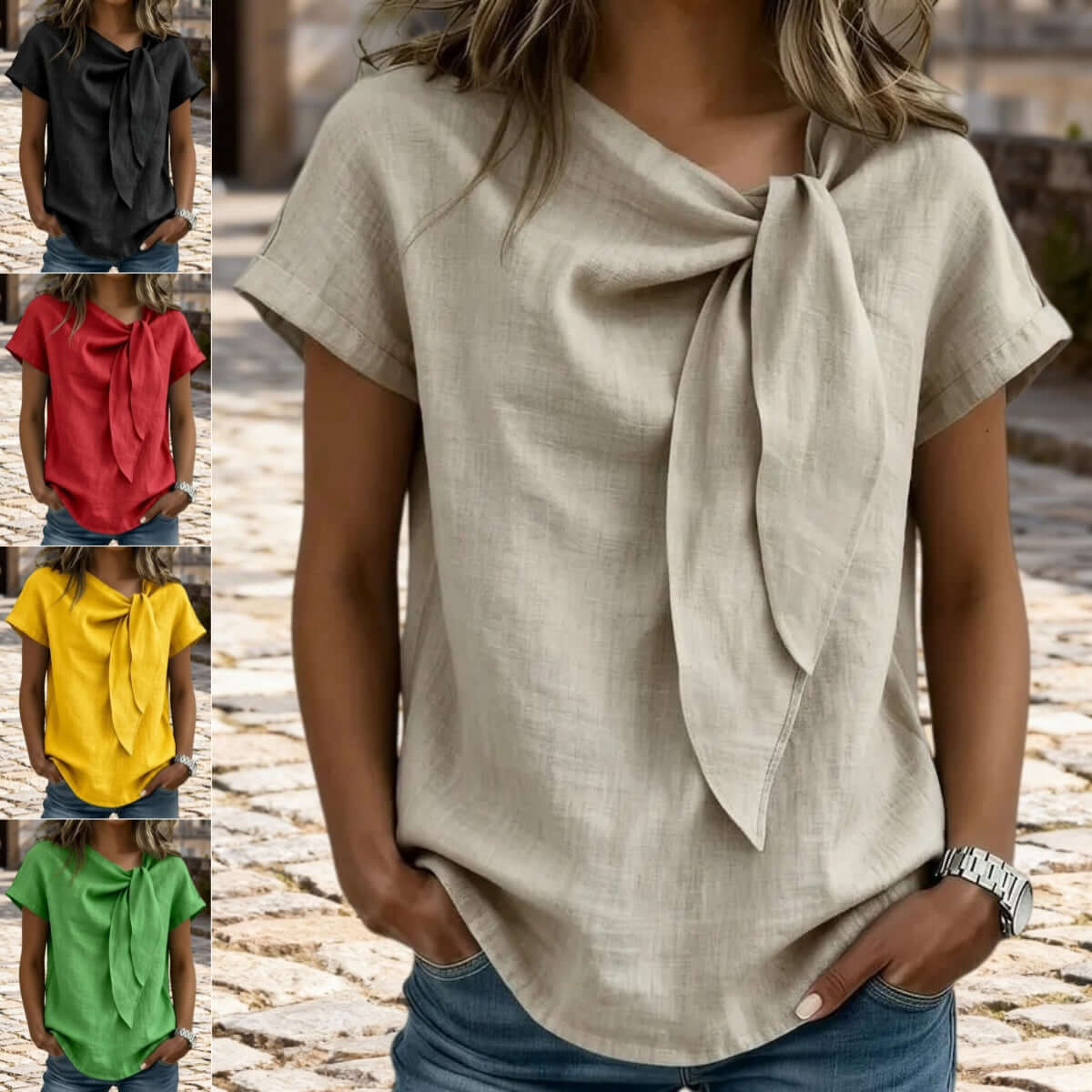 Camiseta casual de manga corta de verano para mujer