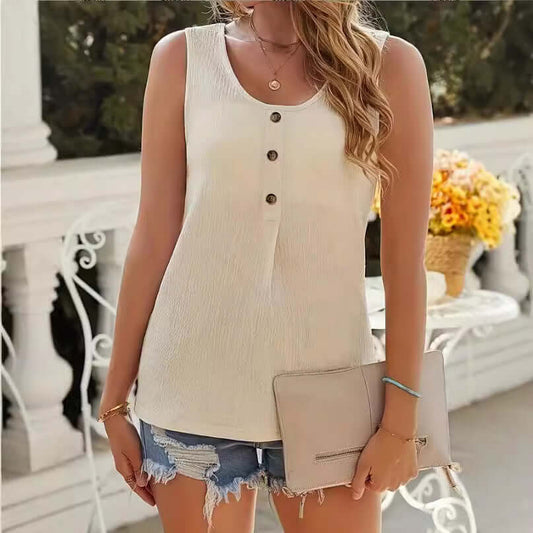 Camiseta casual de cuello redondo para mujer