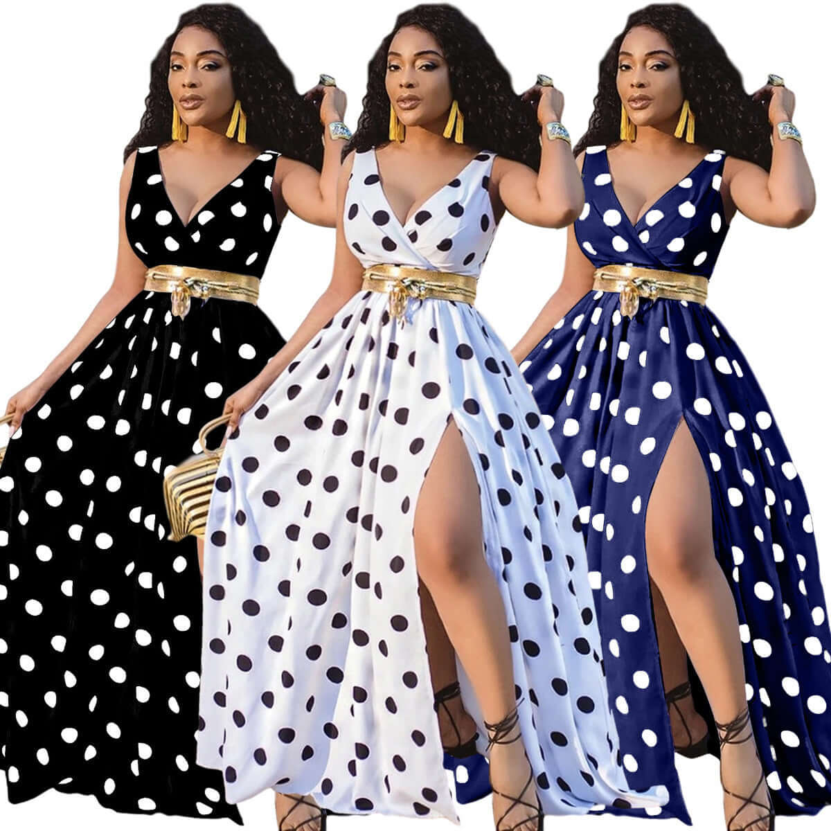 Vestidos de Fiesta Sexy para Mujer con Cinturón y Abertura