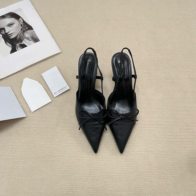 Tacones de aguja para mujer con lazo