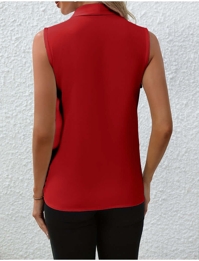 Camisa sin mangas informal de oficina diaria de color