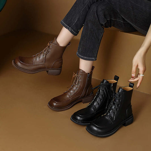 Botines de tacón bajo para mujer