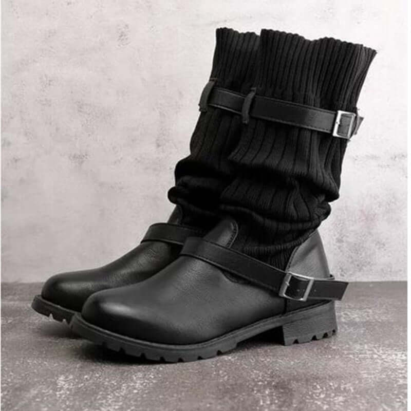 European and American Medium tube wool boots