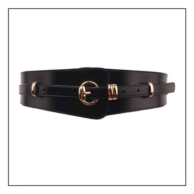 Fashion Coat With A Wide Waist Belt