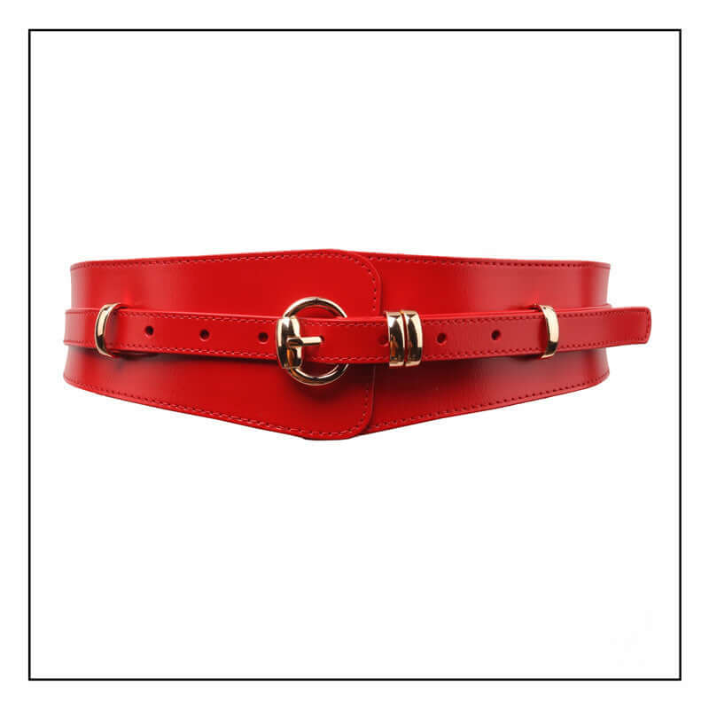 Fashion Coat With A Wide Waist Belt