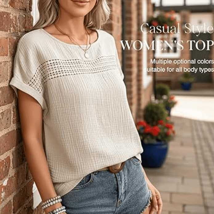 Ladies' short-sleeve T-shirts.