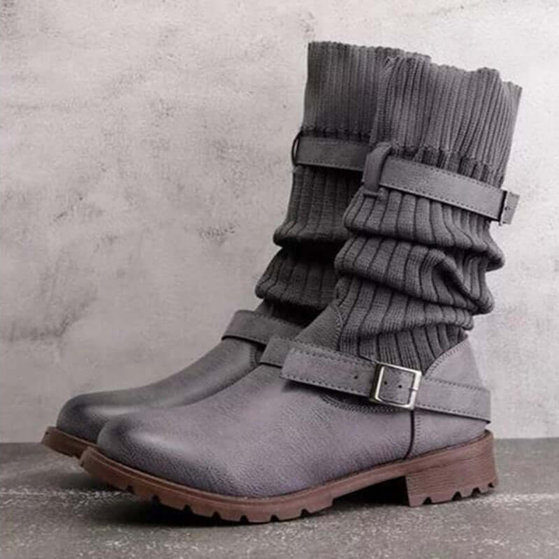 European and American Medium tube wool boots