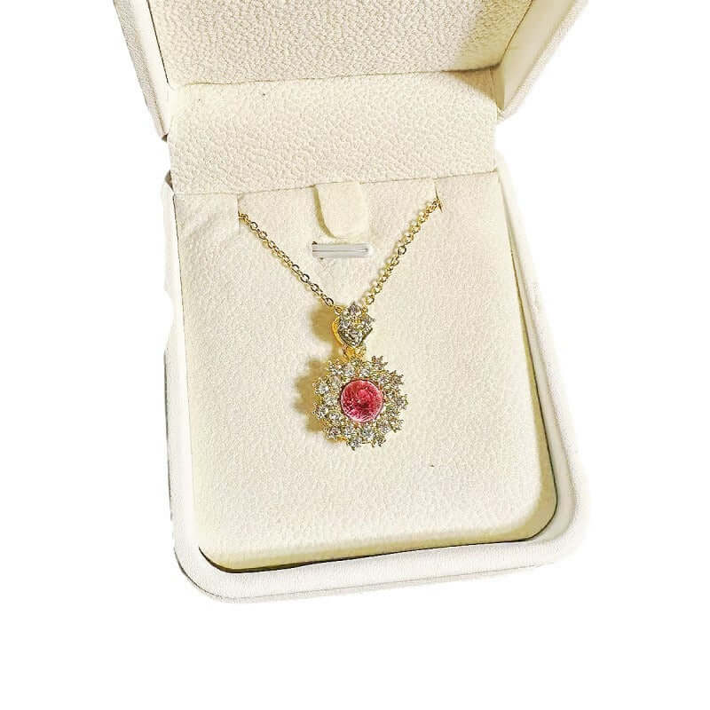 Women's Pomegranate Red Rings Pendants Earrings Set