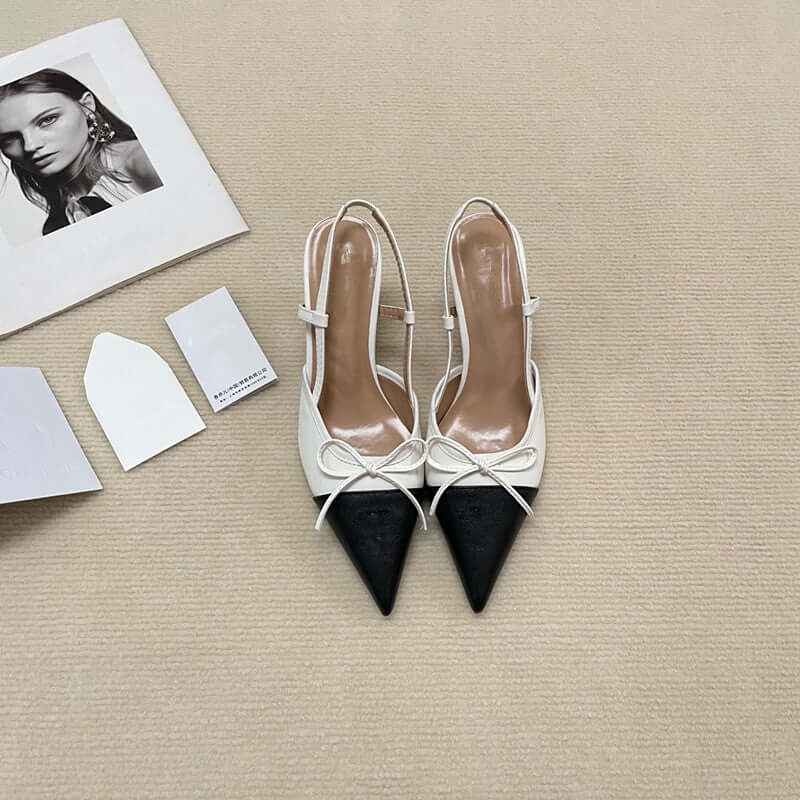 Tacones de aguja para mujer con lazo