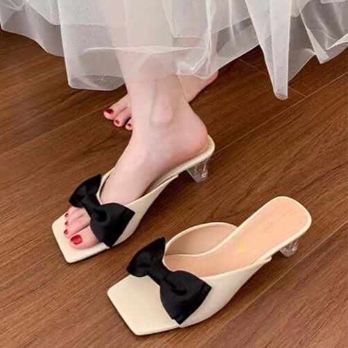 Pantuflas de lazo de mariposa para mujer