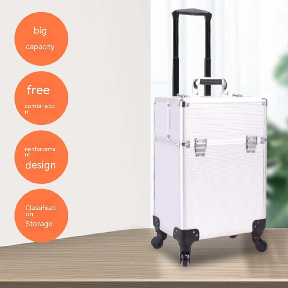 Caja de almacenamiento con ruedas para maquilladores