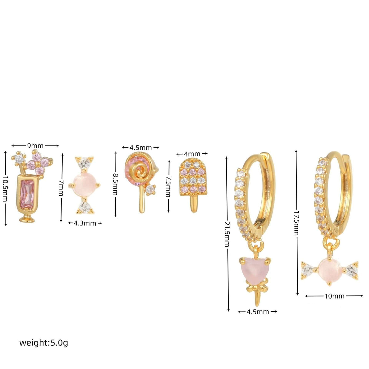Summer Ice Cream Earrings Set