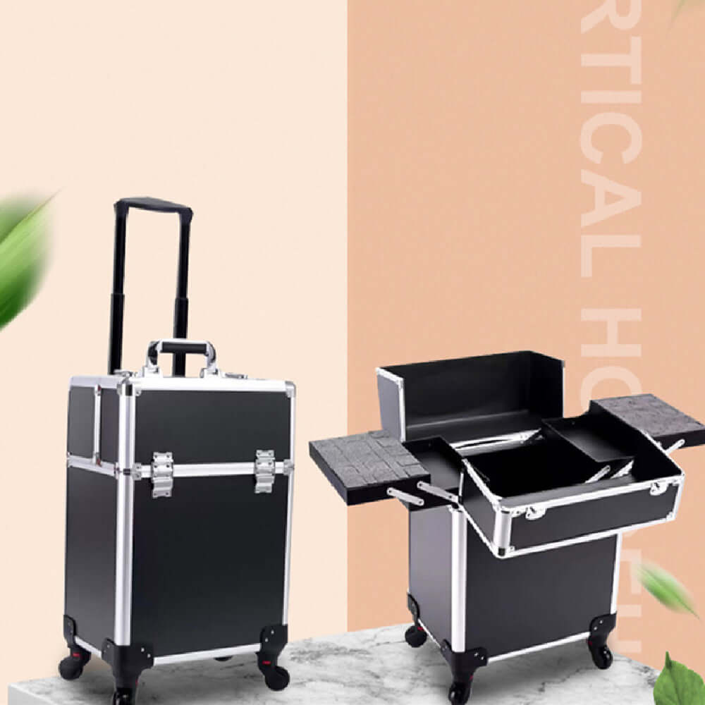 Caja de almacenamiento con ruedas para maquilladores