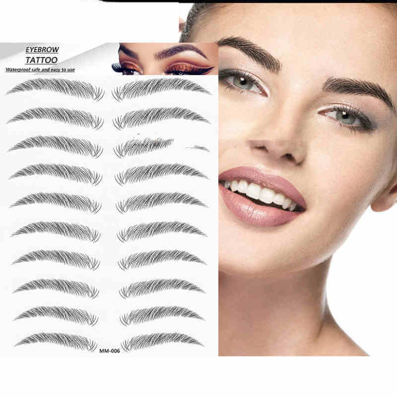 Adhesivo de tatuaje para cejas, cosmético impermeable de larga duración, pegatinas de cejas postizas