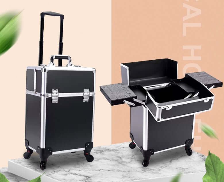 Caja de almacenamiento con ruedas para maquilladores