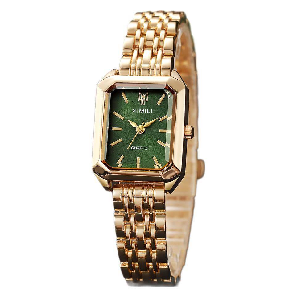 Elegante reloj cuadrado versátil Pulsera en forma de corazón