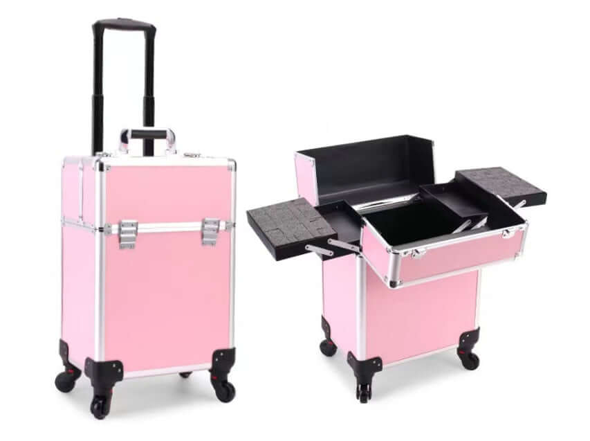 Caja de almacenamiento con ruedas para maquilladores