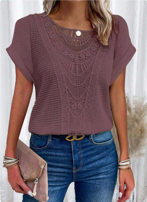 Diseño único, elegante y hermoso de camiseta de manga corta
