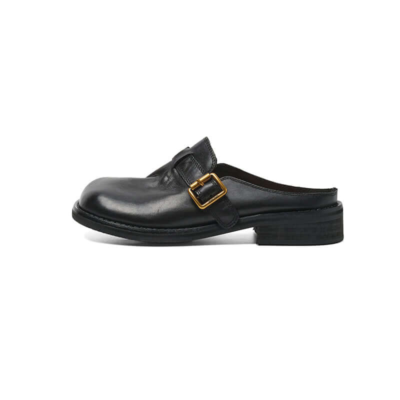 Ladies Block Heel Backless Shoes — Comfortable Stylish Everyday Footwear