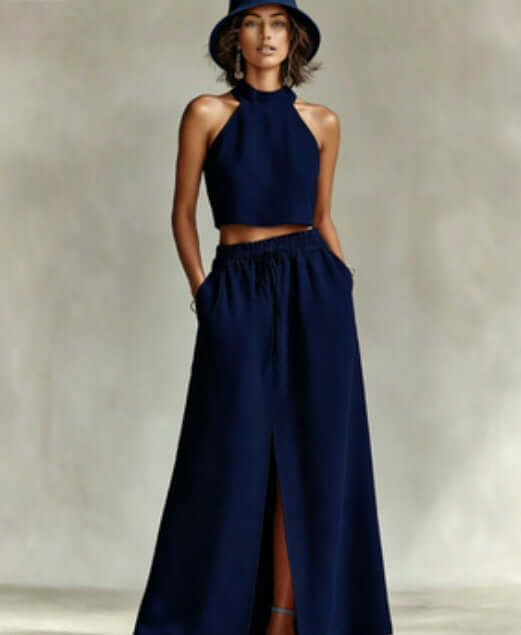 Women's-Two-piece Set Sleeveless Top Long Skirt